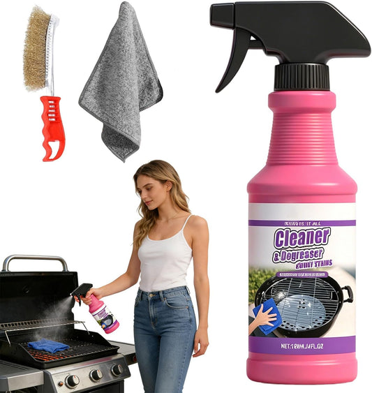 Fast-Acting Heavy-Duty Grill Degreaser Spray, BBQ Heavy Duty Degreaser Grill, All Purpose Heavy Duty Cleaner for Burnt Food & Grease, For Kitchen Grates and Racks, Electric Smokers (2Pcs)