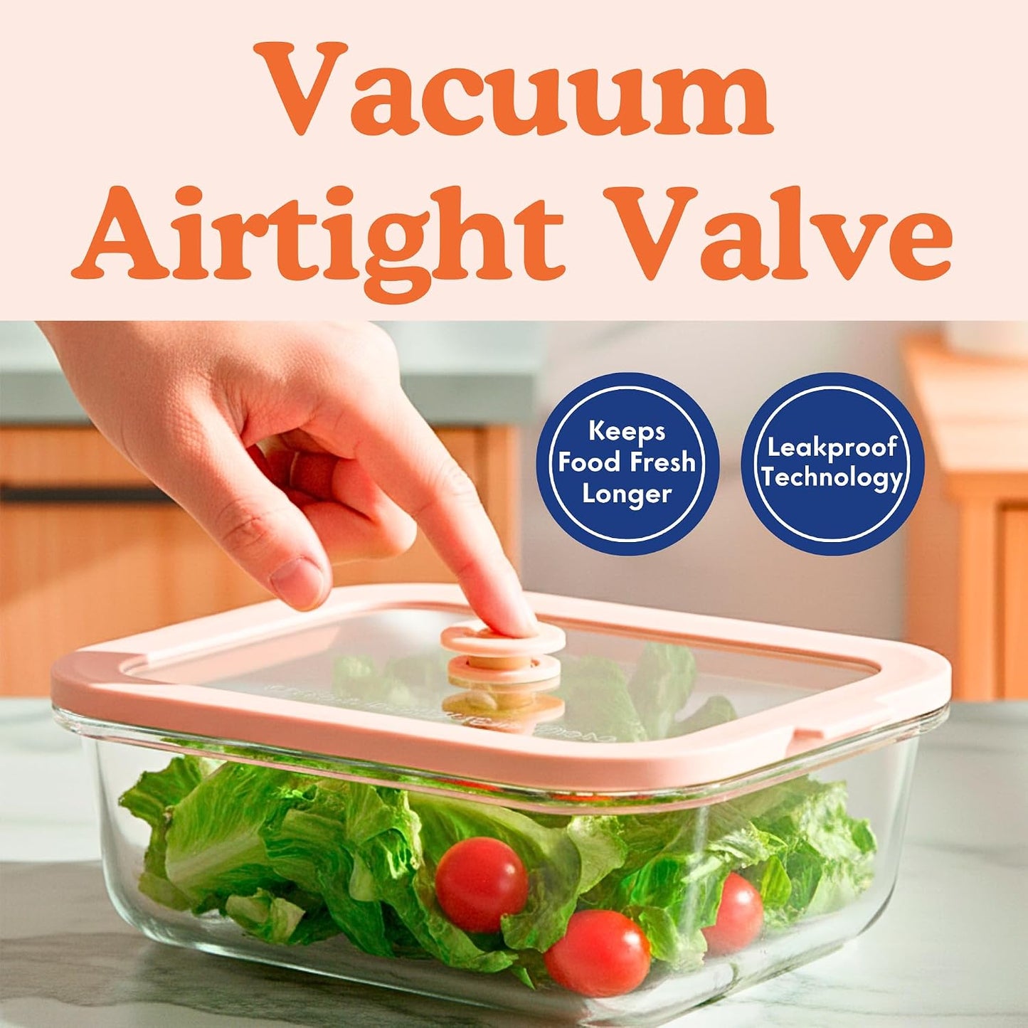 Ziruma Non-Toxic Glass Food Containers with Lids, 4-Pack, 35 oz, Beige | Plastic & BPA free. Glass body, glass lid & platinum silicone seal. Airtight & leakproof. Freezer & microwave safe.