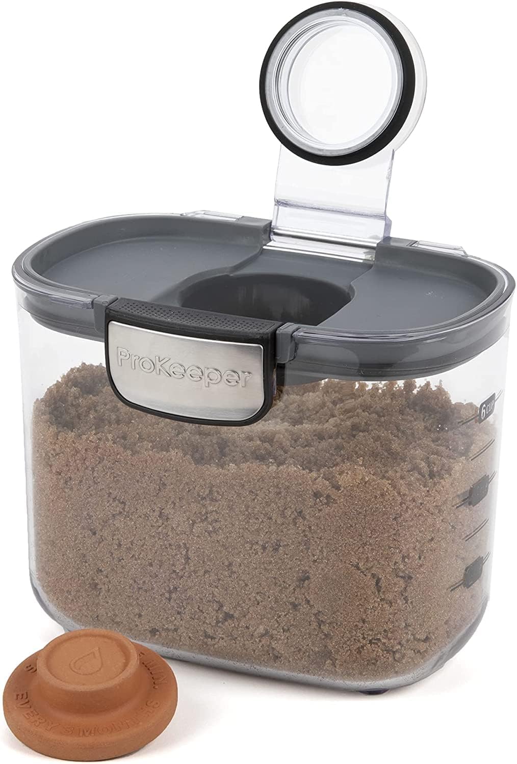 Progressive International ProKeeper+ Clear Plastic Airtight Food Baker's Kitchen Storage Organization Container Canister Set with Magnetic Accessories, 2- Piece Set (Grain 2.5-Quart)