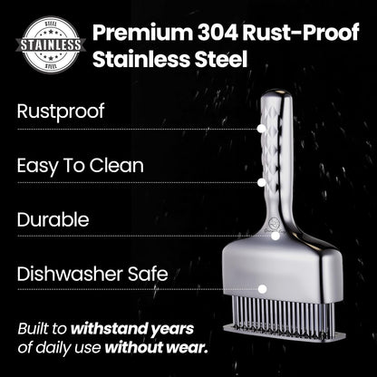 Gourmet Easy Meat Tenderizer Tool with 60 Sharp Blades & Non-slip Handle