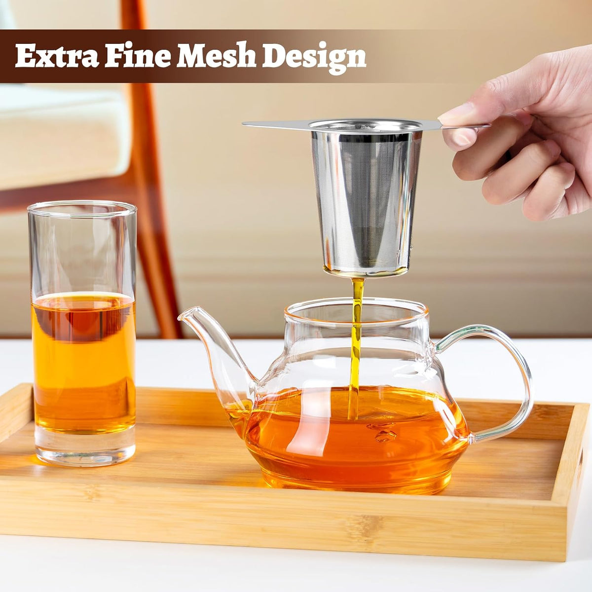 FrutPunch 2 Pack Loose Leaf Tea Infuser with Lid, Ultra-Fine Mesh
