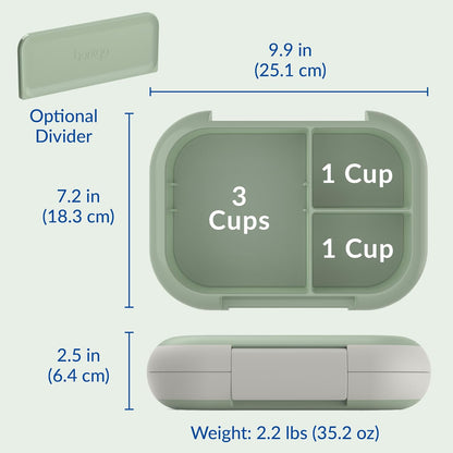 Bentgo Chill Max Leak-Proof XL Lunch Box - Included Ice Pack Keeps Food Cold; 5-Cup Capacity for Adults & Ages 8+, 3 or 4 Compartment Bento Box, BPA-Free, Dishwasher Safe (Bone & Glacier Blue)
