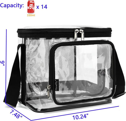 FlowFly Insulated Reusable Lunch Bag Adult Large Lunch Box for Women and Men with Adjustable Shoulder Strap,Front Zipper Pocket and Dual Large Mesh Side Pockets,Cherry - Colors B