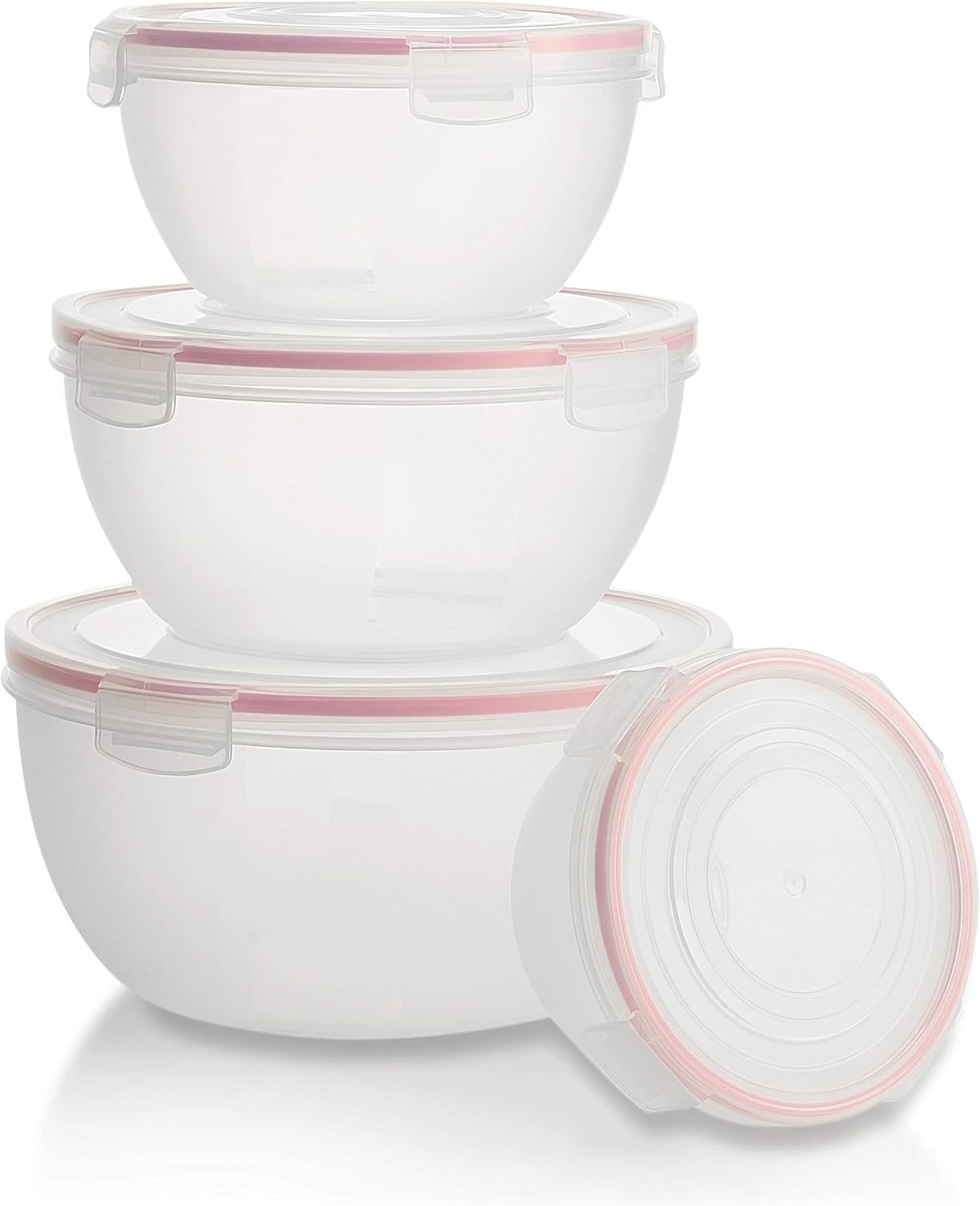 Komax Biokips Mixing Bowls with Lids Set – Multi-Use, Stackable Airtight Food Storage Containers – BPA-Free Salad Bowls with Lids – Microwave & Dishwasher Safe Meal Prep Container Set of 4