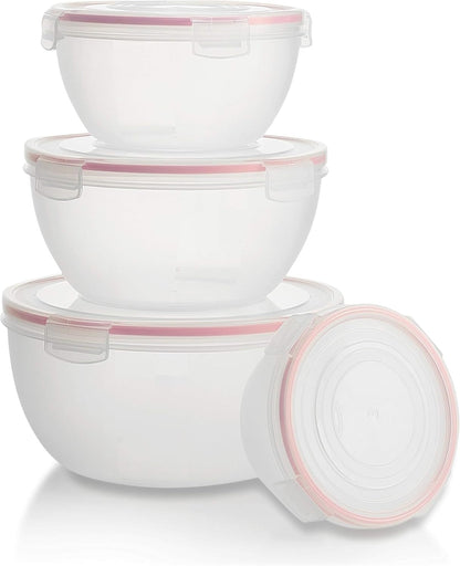 Komax Biokips Mixing Bowls with Lids Set – Multi-Use, Stackable Airtight Food Storage Containers – BPA-Free Salad Bowls with Lids – Microwave & Dishwasher Safe Meal Prep Container Set of 4