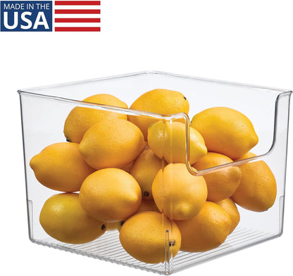 iDesign Open-Front Storage Bin, Clear | Kitchen, Pantry, Bathroom, Home Office, Made in USA