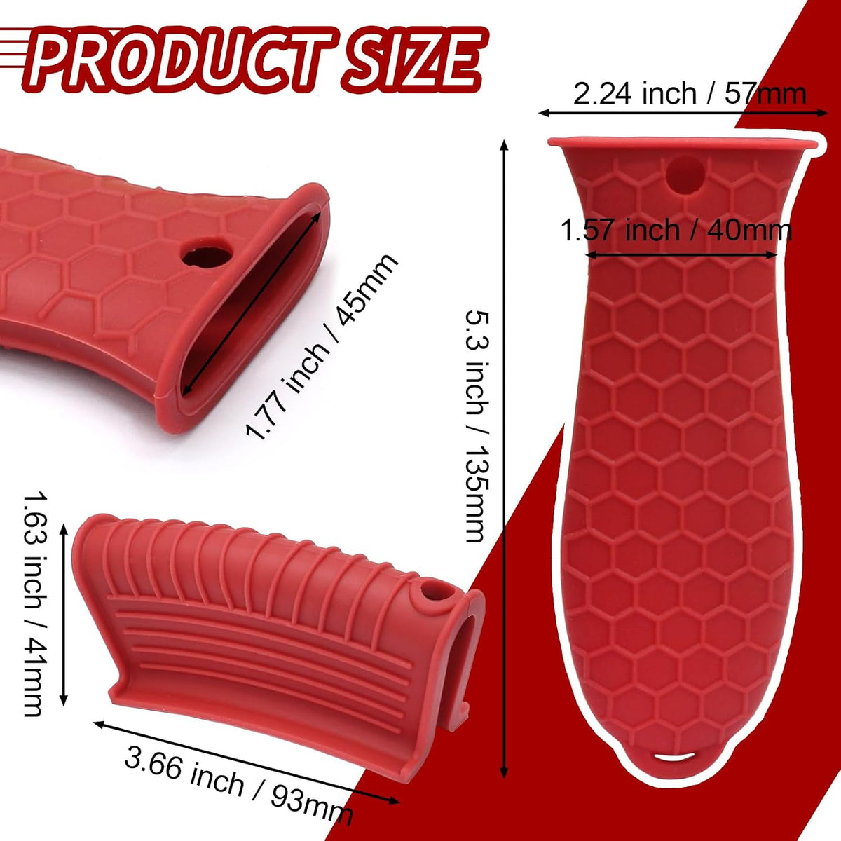4 Pack Cast Iron Handle Covers, Heat Resistant Silicone, Black