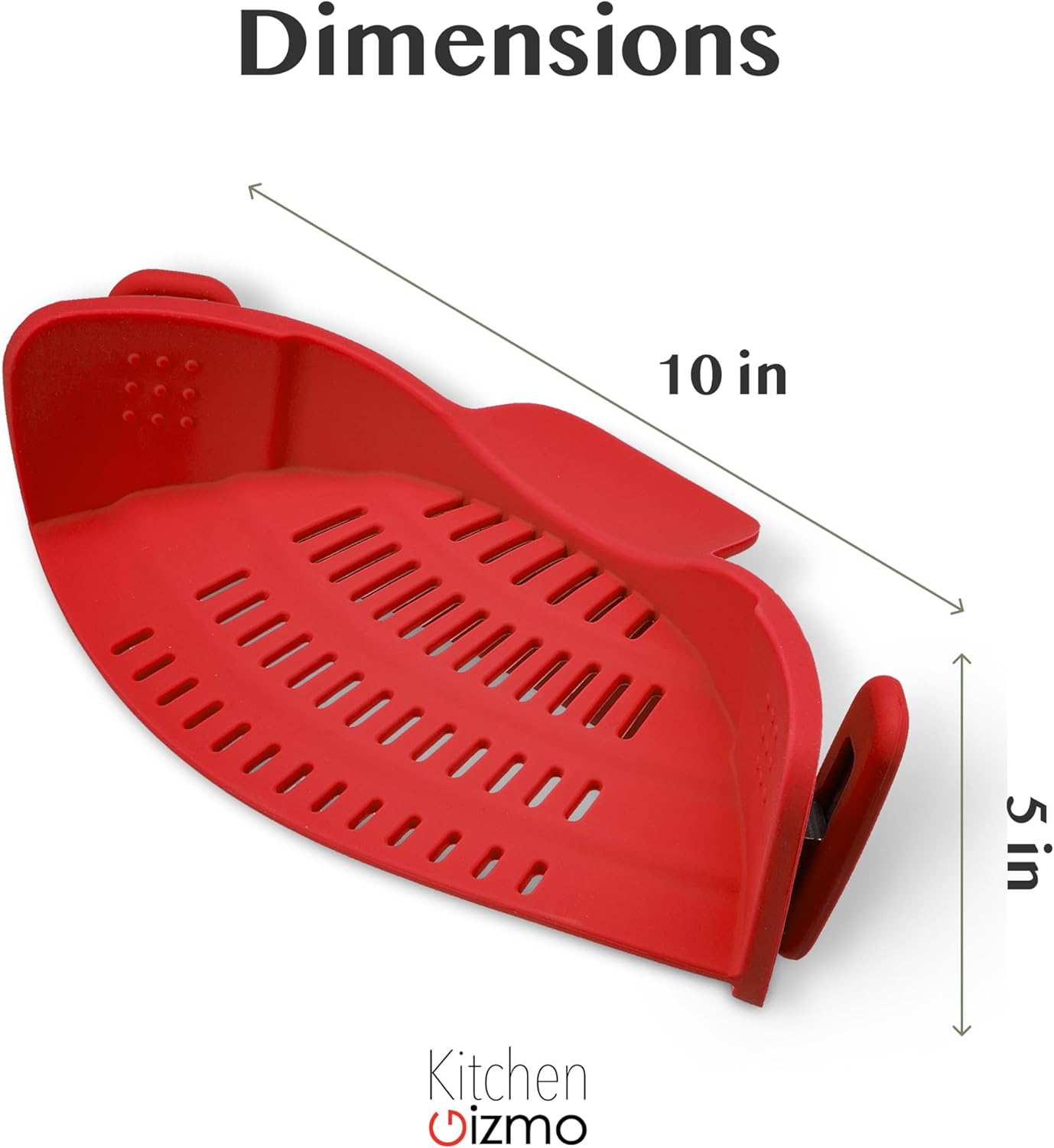 Kitchen Gizmo Snap N' Strain - Silicone Pasta Strainer Clip-On for Pots and Pans - Heat Resistant Colander for Vegetables and Noodles - Kitchen Gadgets for Cooking - Space-Saving Design - Gray
