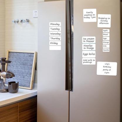 SVNOOC Multi-Use Removable Dry Erase Labels Stickers, White, Reusable Sticky Notes for Kitchen Office School All Purpose Use(1.25 * 3.5 inches White)