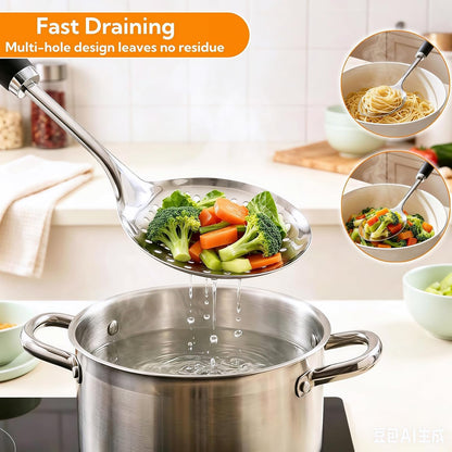 Eryzca Slotted Spoons for Straining, Stainless Steel Spider Strainer