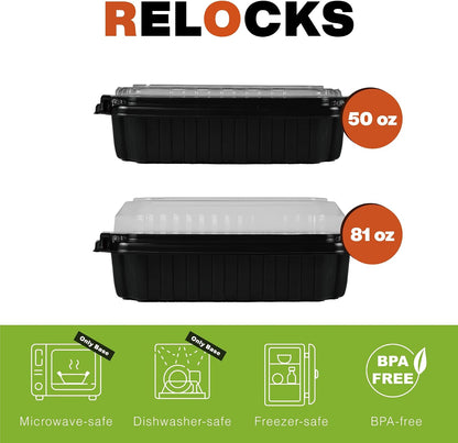 Ultra-Cold Freezer Containers, Frozen Meal Prep Storage with Lids | (-30°C/-22°F), Microwave & Freezer-Safe, Perfect for Frozen Meat, Seafood and Hot Meals, 10" x 8.2" x 3.7", 10 Packs