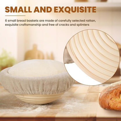 Kikcoin Banneton Bread Proofing Basket, 5 Inch Mini Banneton Basket