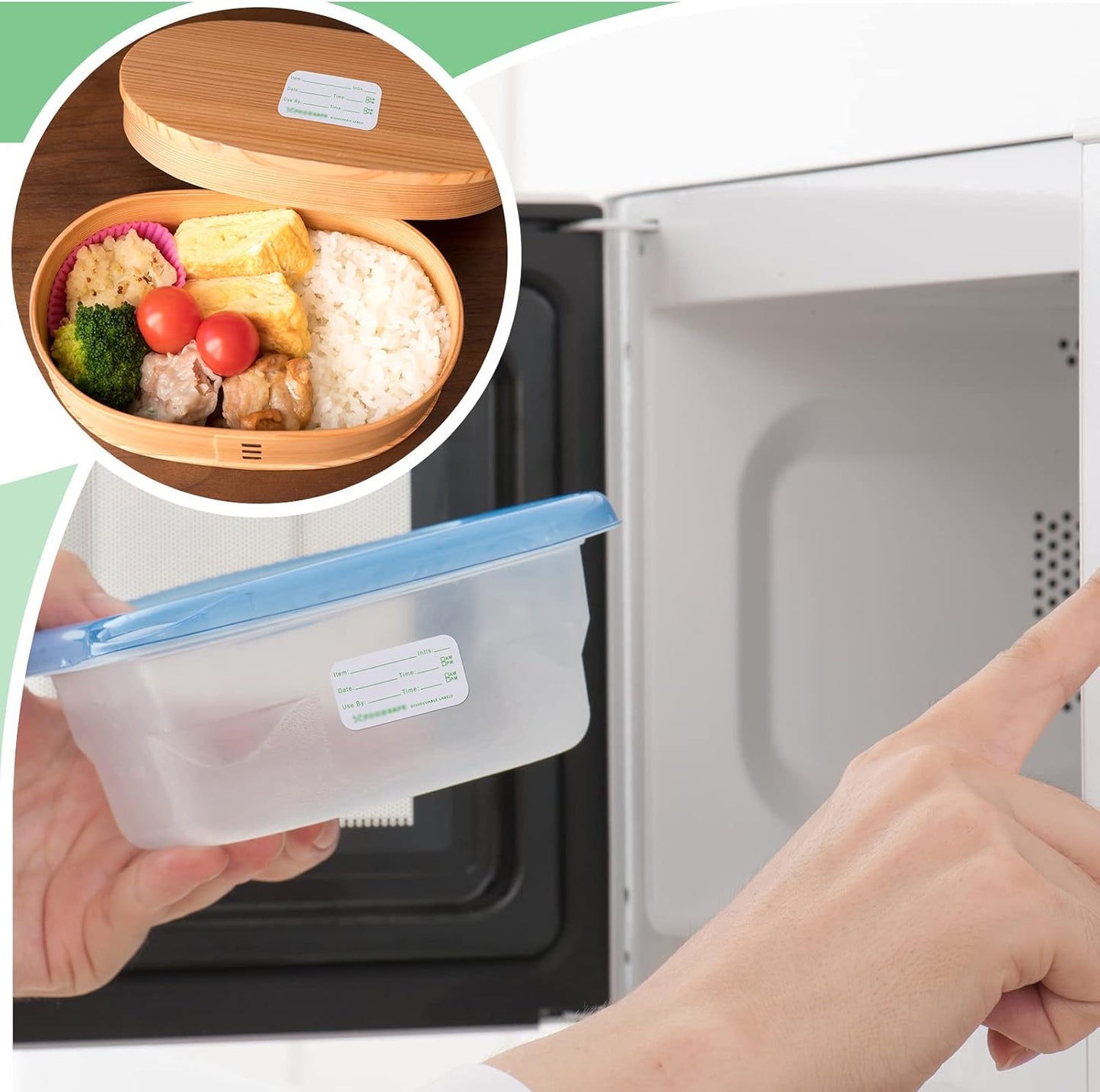 Outus 1500 Pieces Removable Food Labels for Containers 1 x 2 Inch Date Stickers Waterproof Food Storage Freezer Tape Roll Easy Write Clean Oil Resistant for Restaurant Kitchen Home Meal Prep