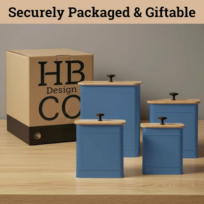 Kitchen Canisters for Countertop Set of 4 with Customizable Chalkboard Labels & Marker Pen - Big Iron Kitchen Canisters with Airtight Lids - Sage Green Canister Set - Flour and Sugar Containers