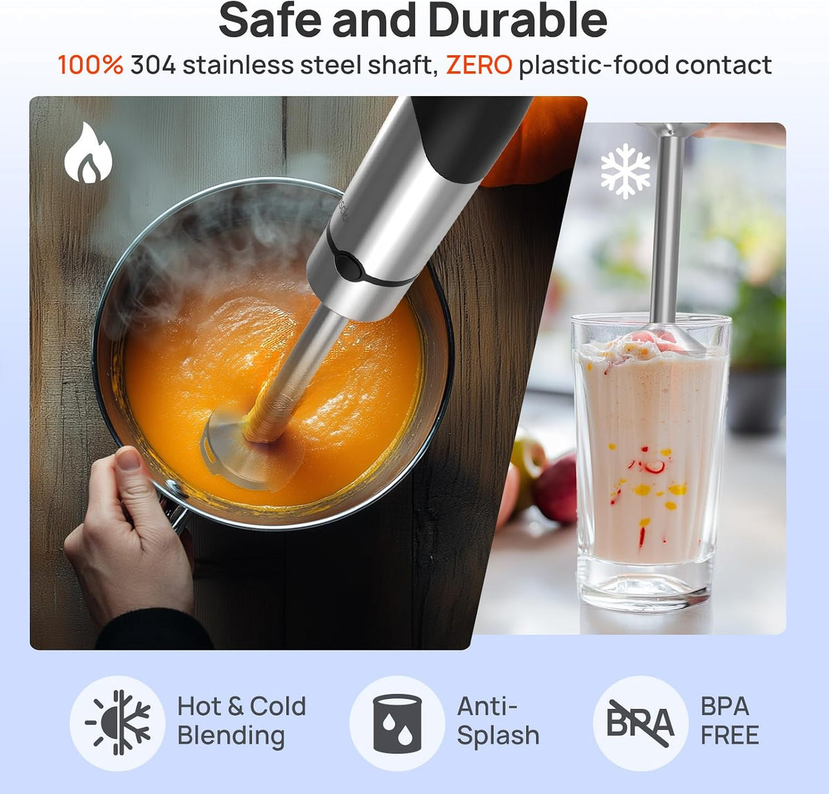 Consciot 4 in 1 Immersion Hand Blender Max 1100W, Trigger Speed Control