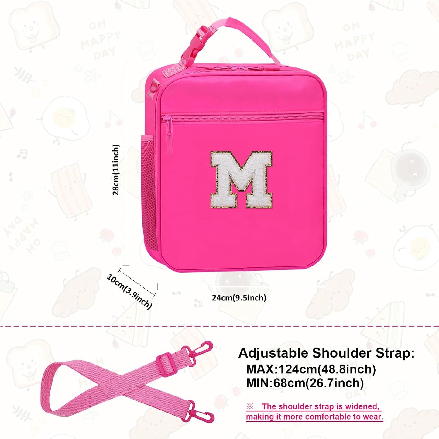 Lunch Box for Women Girls Adult Teens Kids Lunch Bag School Work Picnic Meal Food Container Carrier Purse Cooler,Insulated Lunch Tote with Handheld Shoulder Strap Water Bottle Holder Purple A