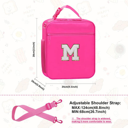 Lunch Box for Women Girls Adult Teens Kids Lunch Bag School Work Picnic Meal Food Container Carrier Purse Cooler,Insulated Lunch Tote with Handheld Shoulder Strap Water Bottle Holder Purple A