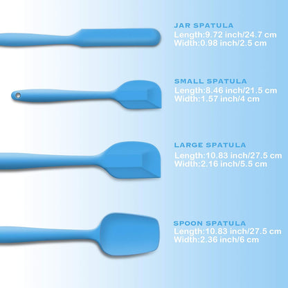4 Piece Silicone Spatula Set, Flexible Heat Resistant Non-scratch Baking Cooking Rubber Spatulas with Stainless Steel Core, Black