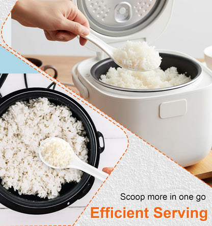 Plastic Rice Paddle, 2PCS Rice Spatula White Plastic