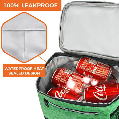 opux Insulated Lunch Box Men Women, Lunch Bag for Work School, Leakproof Soft Cooler Tote Adult, Large Lunch Pail Kids Boys Girls, Picnic Beach Food Bag with Shoulder Strap, Purple Floral