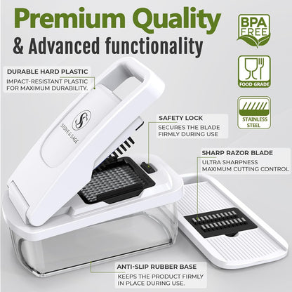 Multifunctional Vegetable Chopper & Mandoline Slicer, Veggie Chopper