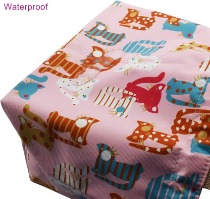 enyuwlcm Mini Lunch Tote Pouch Reusable Small Cute Lunch Bag with Drawstring Suitable for Girls Women Cat Blue