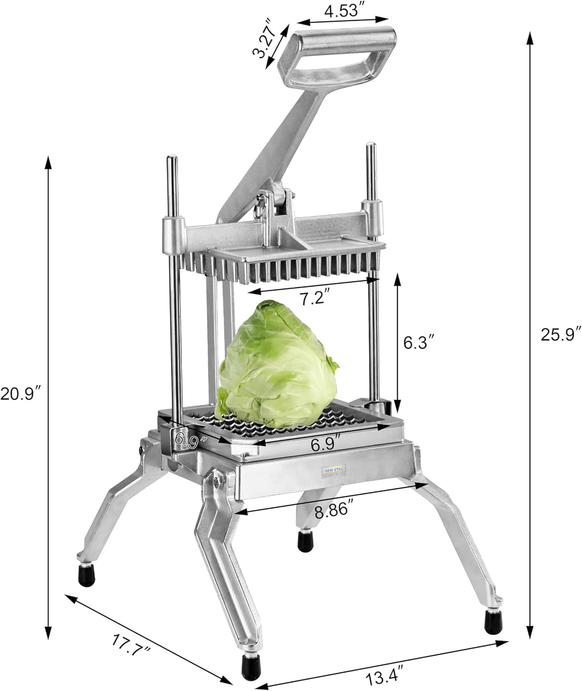 New Star Foodservice 1029055 Extra Heavy Duty Aluminum Frame Vegetable Slicer Lettuce Cutter (1/2 Inch)