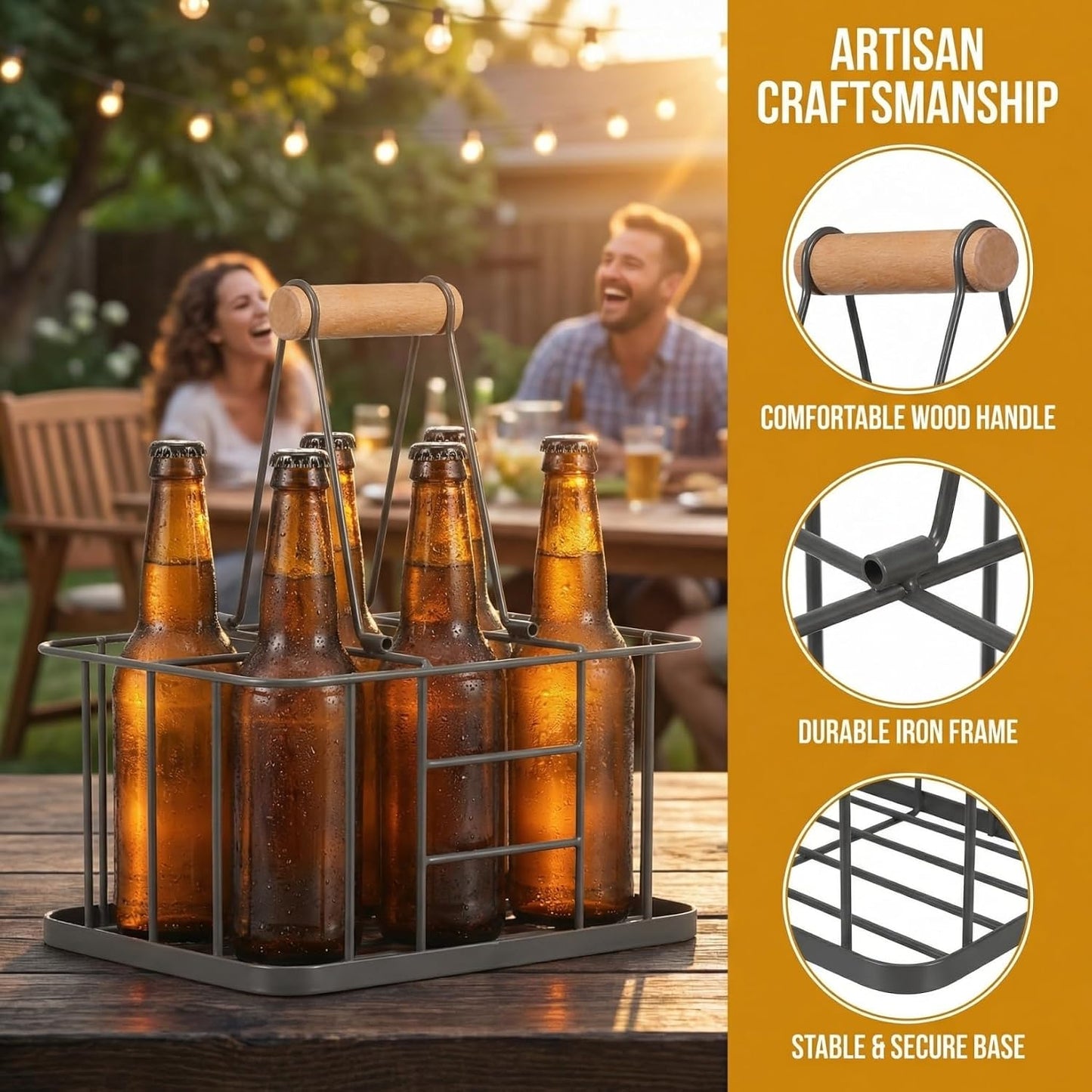 Cabilock Water Bottle Carrier Milk Bottle Holder Wire Metal Doorstep Milk Crate Basket for Farmhouse Kitchen Organizer Holder