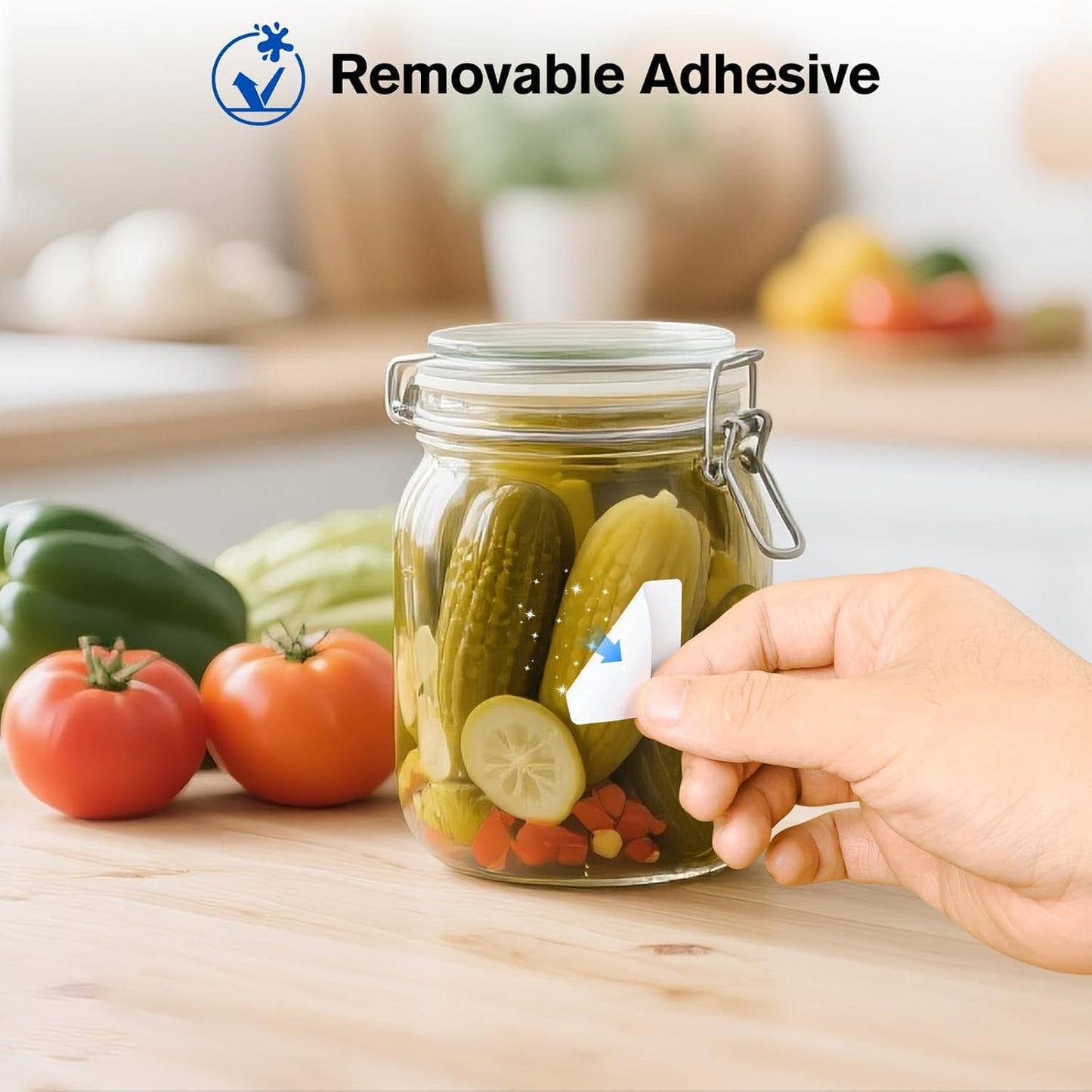 400pcs Removable Freezer Labels, 1.2 x 0.6 Inch (30×15mm) Blank Food Storage Stickers, Water Oil and Tear Resistant, No Residue Lables for Jars Bottle, Kitchen, Meal Prep
