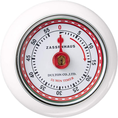 Zassenhaus Magnetic Retro Kitchen Timer, Classic Mechanical Cooking Timer (Yellow)