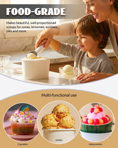 Rechargeable Heated Ice Cream Scoop, Electric Scooper with LED