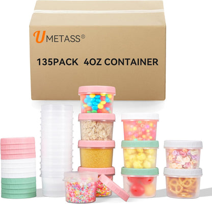 6 Pack 10oz Food Storage Containers, Plastic Containers with Twist Top Lid, Reusable Dishwasher Freezer Safe Airtight, Takeout Container - Ideal for Soup and More