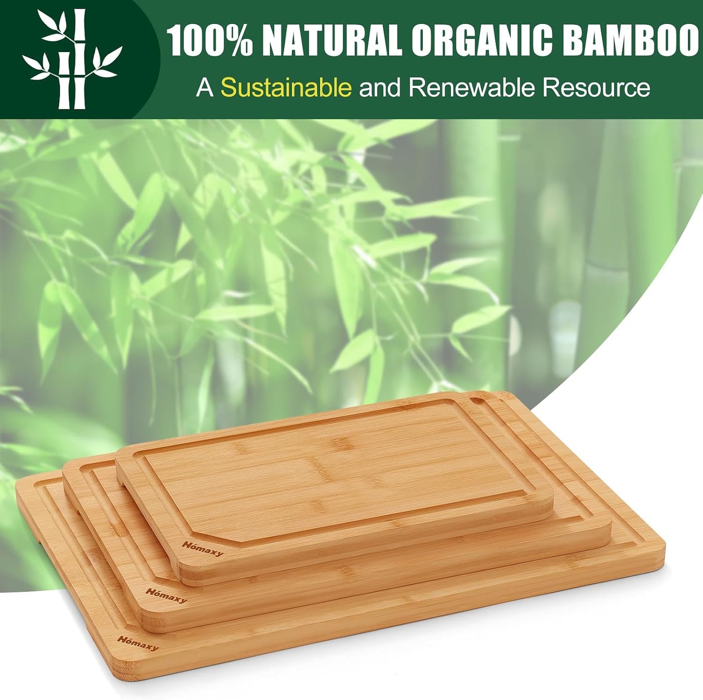 Homaxy Extra Large Bamboo Cutting Boards for Kitchen, 18x12.5" Wood XL Cutting Board with Juice Groove, Butcher Block Wooden Chopping Board for Kitchen, Meat, Cheese, Fruit & Vegetables - Pre Oiled