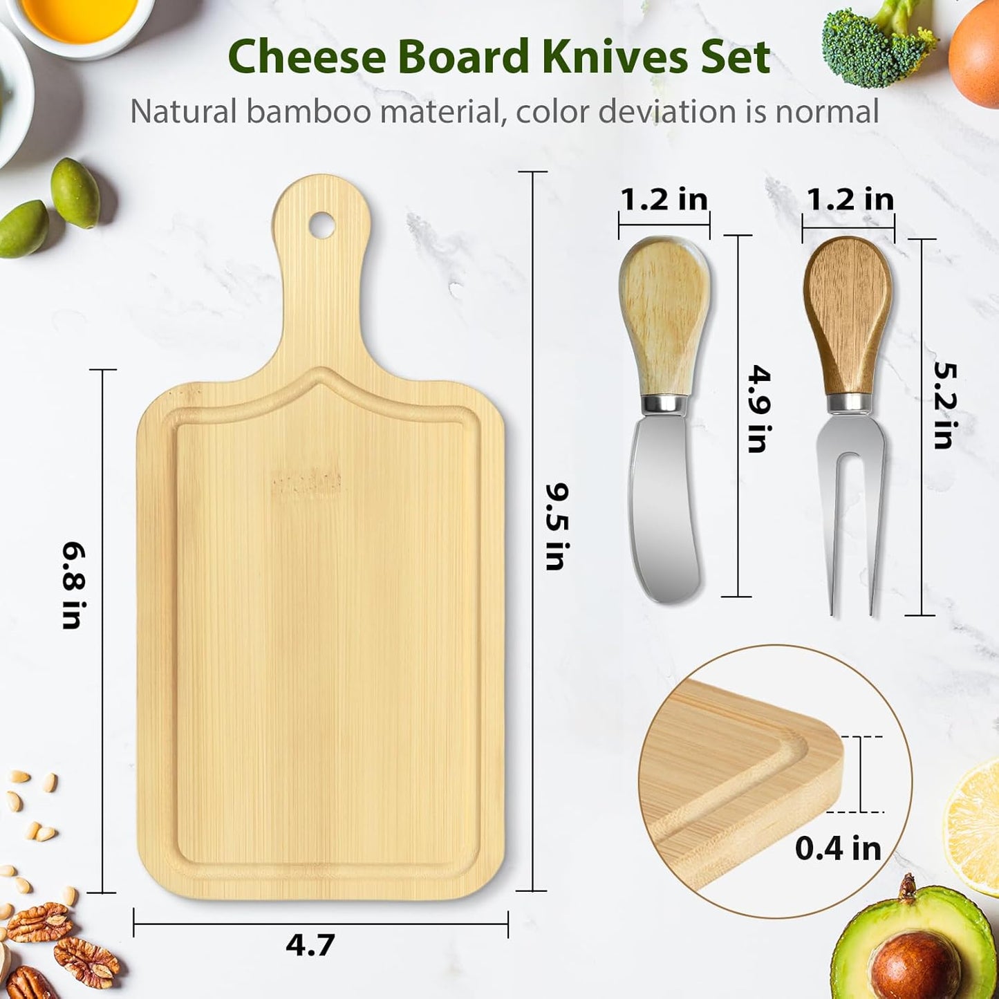 AZEAM 12 Sets Baby Bridal Shower Prizes for Game Winners, Bamboo Mini Cheese Board Set with Knife Fork and Present Box, Small Charcuterie Board Bulk for Party Wedding Guests Present