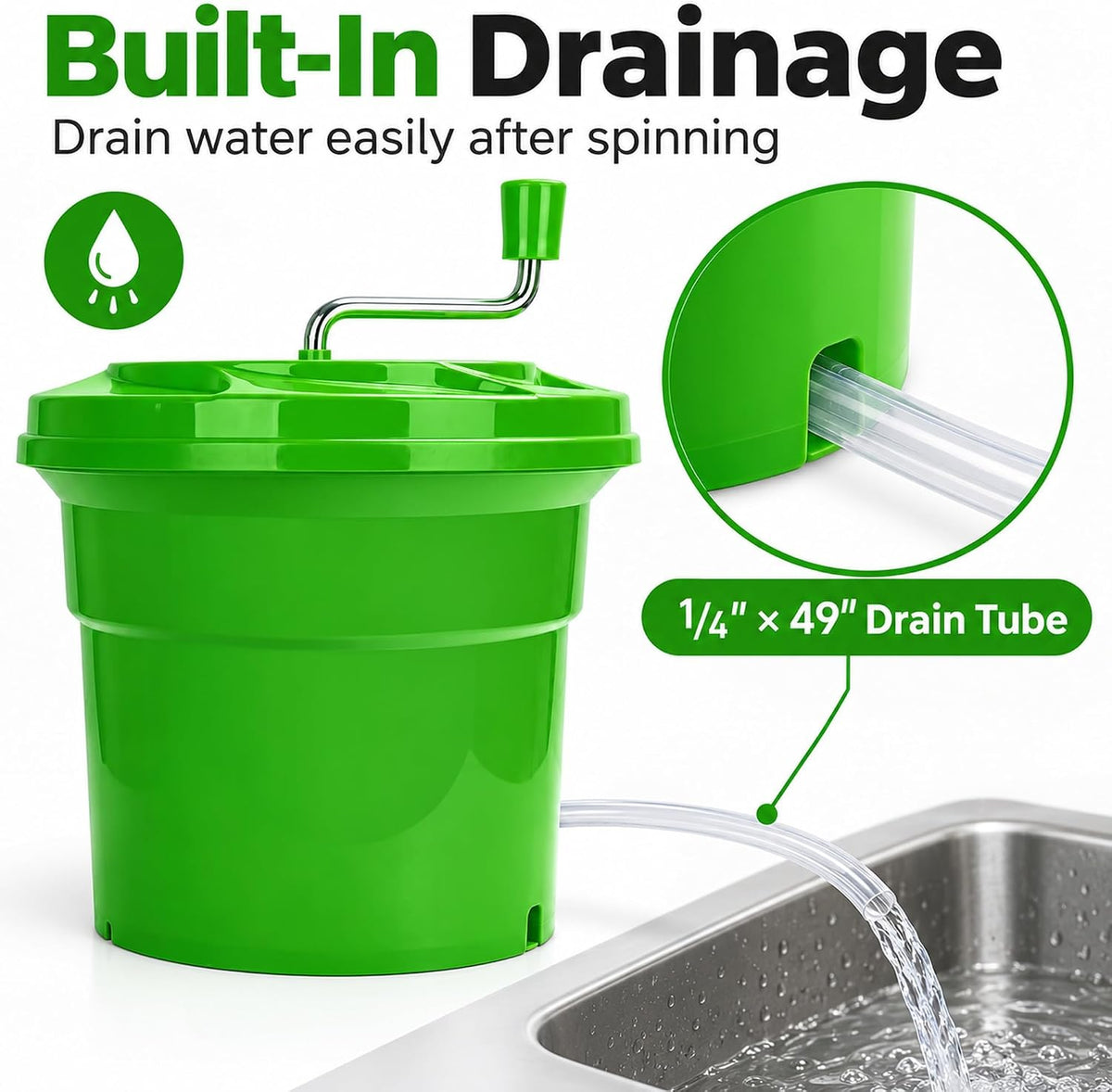 5 Gallon Large Commercial Manual Salad Spinner/Dryer