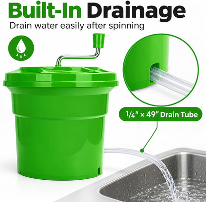 5 Gallon Large Commercial Manual Salad Spinner/Dryer