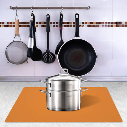 Silicone Placemats, Food-Grade Non-Slip Waterproof, Dining, Stain Resistant, Countertop Protector, Kitchen Counter Mat, Heat Resistant, Baking mat Dishwasher Safe (23.6"×15.7"-1pack, Black)