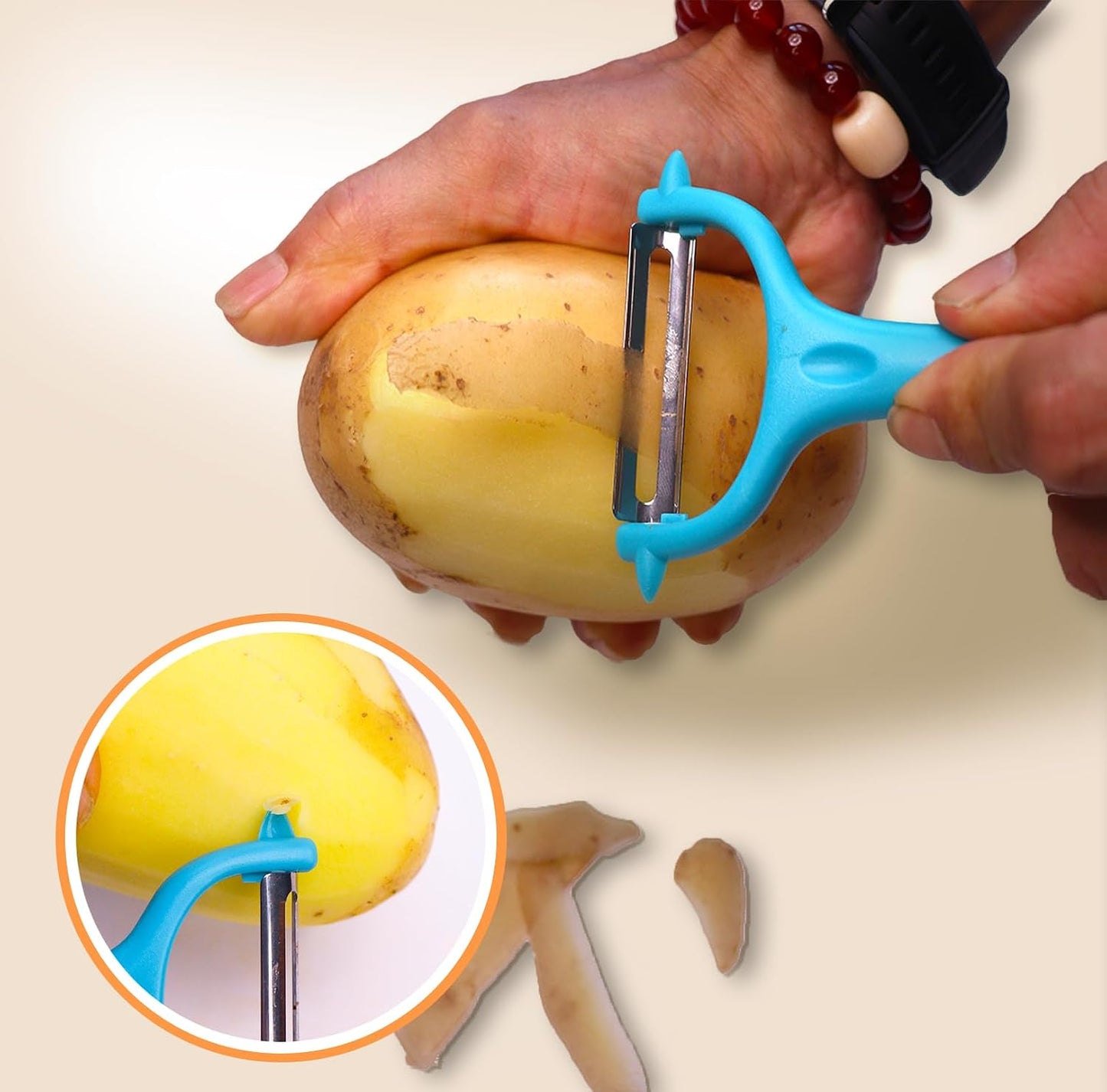 Vegetable Potato Peelers 3 Piece Set, Carrot Peeler, Stainless Steel Julienne Peeler, Fruit Slicer for Apple Zucchini Cucumber with PP Non-Slip Handle Cook's Tool & Gadget Sets for Homecooking