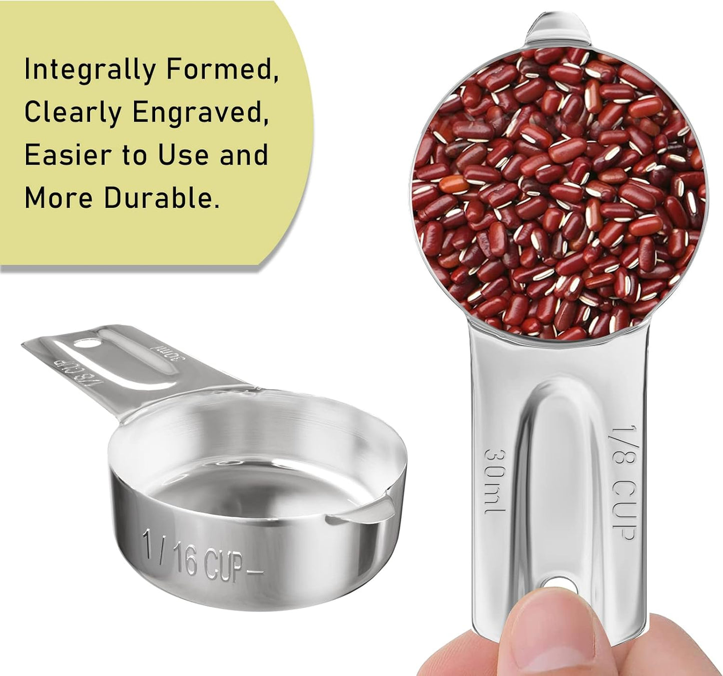 1PCS 3/4Cup (180ml, 6oz) Single Measuring Cup, Stainless Steel Measure Scoop, Metric and US Measurement, Dishwasher Safe