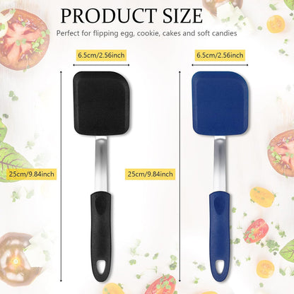 2Pcs Mini Silicone Cookie Brownie Spatula, Solid Flat, Khaki