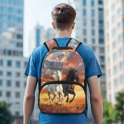 Highland Cow Backpack with Lunch Box Set for Kids Sunflower School Backpack for Girls Boys Back to School Bag Student Travel Backpacks Reusable Utensils Pen Case Water Bottle Bag 5PCS