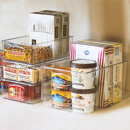 Sorbus Set of 8 Clear Fridge Organizers - Refrigerator & Pantry Bins for Organizing Food - 2 Different Sizes with Handles - Kitchen, Bathroom, & Closet Storage Containers