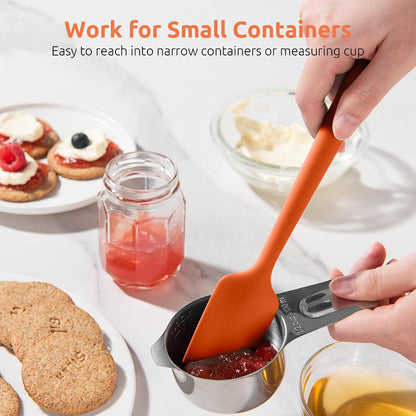 U-Taste Small Mini Silicone Spatula, 9in Rubber Jar Bowl Scraper, Black