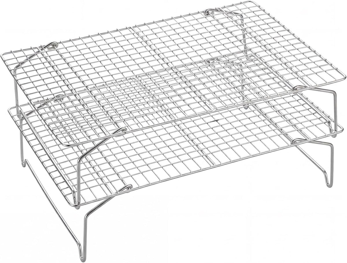 P&P CHEF 4 Tier Stackable Cooling Racks for Cooking and Baking, 15" x 10"