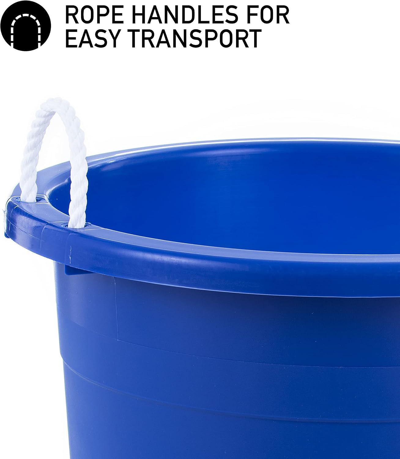 United Solutions Easy-Access Storage Rope Handle Tub, 19 Gallon, Blue, 2 Count (TU0335)
