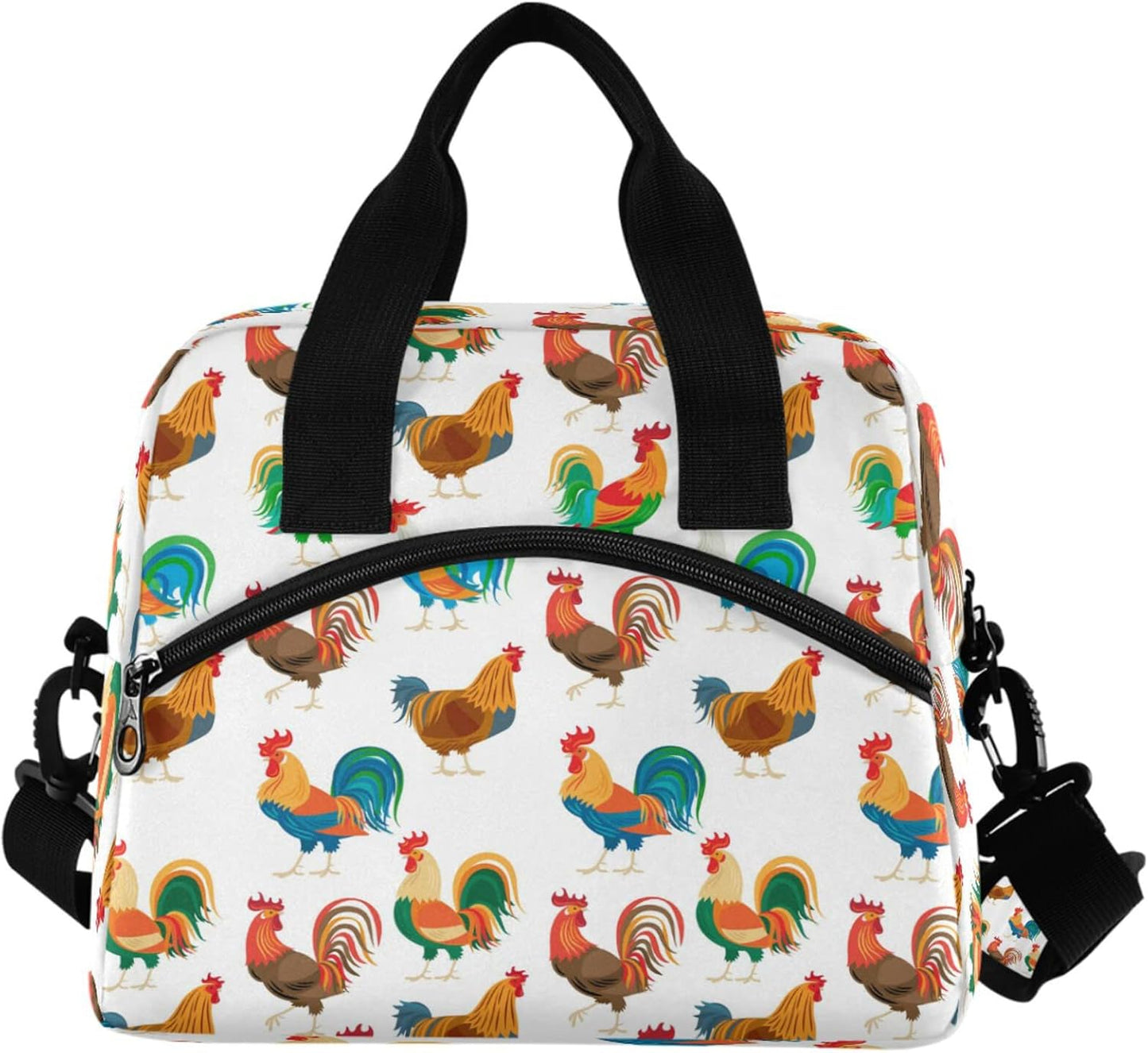 Colorful Leopard Insulated Lunch Bag Rainbow Animals Skin Print Reusable Cooler Lunch Tote Box with Shoulder Strap for Work Picnic School Beach
