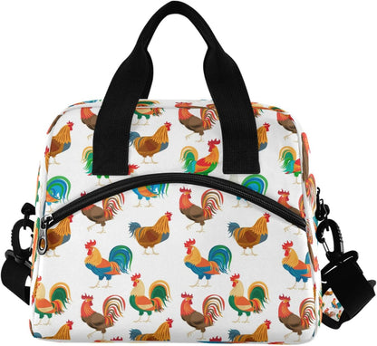 Colorful Leopard Insulated Lunch Bag Rainbow Animals Skin Print Reusable Cooler Lunch Tote Box with Shoulder Strap for Work Picnic School Beach
