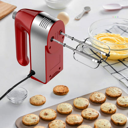 Hand Mixer Electric, 450W Kitchen Mixers with Scale Cup Storage Case, Turbo Boost/Self-Control Speed + 5 Speed + Eject Button + 5 Stainless Steel Accessories, For Easy Whipping Dough, Cream, Black