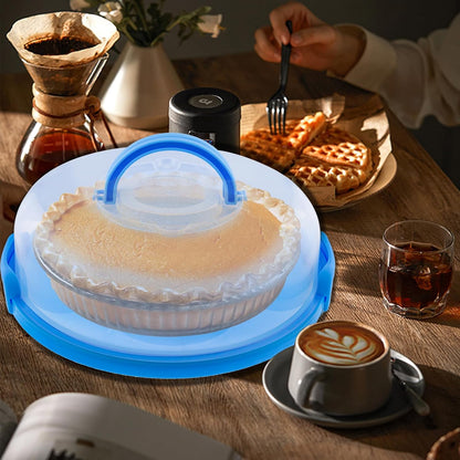 2Pcs Pie Carrier with Lid Portable Cheesecake Carrier 12 Inch Cupcake Cake for Thanksgiving Party Baby Shower Christmas (White)