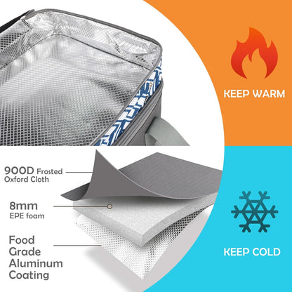 CaCTOUR Casserole Carrier for Hot or Cold Food, Expandable Double Decker Food Carrier with Silicone Hand Protectors - Fits 9“x13” Baking Dish-Lasagna Holder Tote for Parties Potluck Picnic (Gray)